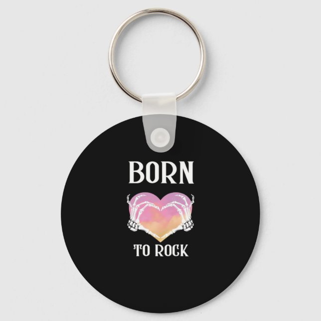 Skeleton Hands Heart Graphic For Classic Key Ring (Front)