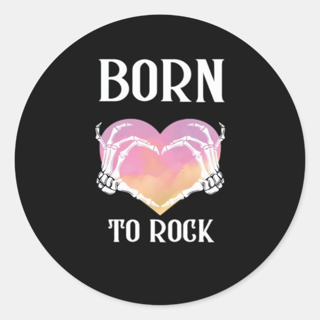 Skeleton Hands Heart Graphic For Classic Round Sticker (Front)