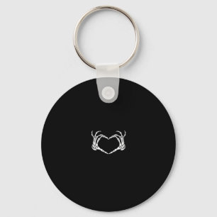 Skeleton Hands Heart Graphic Key Ring