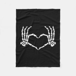 Skeleton Hands Heart Halloween Costume Men Women Fleece Blanket