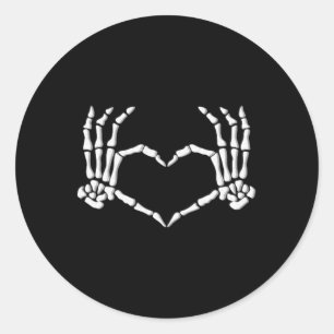 Skeleton Hands Heart Halloween Costume Men Women G Classic Round Sticker