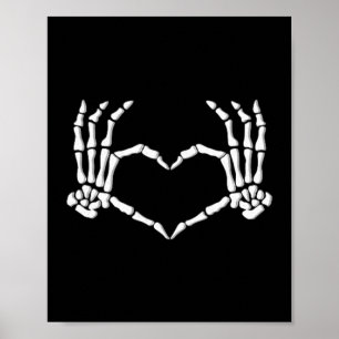 Skeleton Hands Heart Halloween Costume Men Women Poster