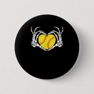 Skeleton Hands Heart Halloween Costume Softball 6 Cm Round Badge