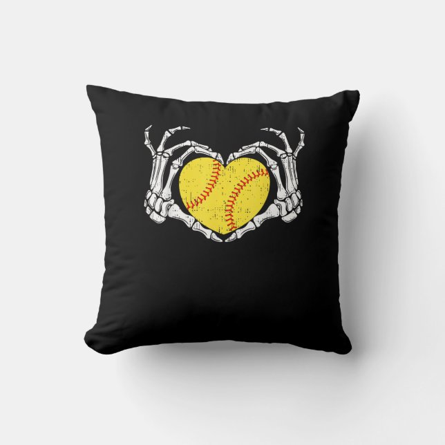 Skeleton Hands Heart Halloween Costume Softball Wo Cushion (Front)