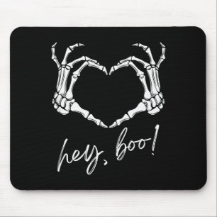 Skeleton Hands Heart Hey Boo Funny Halloween Men W Mouse Pad