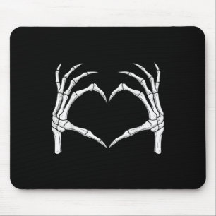 Skeleton Hands Heart Shape Soky Halloween Love Cre Mouse Pad