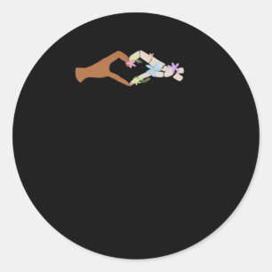 Skeleton Hands Heart Show Basic Classic Round Sticker