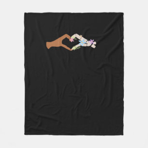 Skeleton Hands Heart Show Basic Fleece Blanket