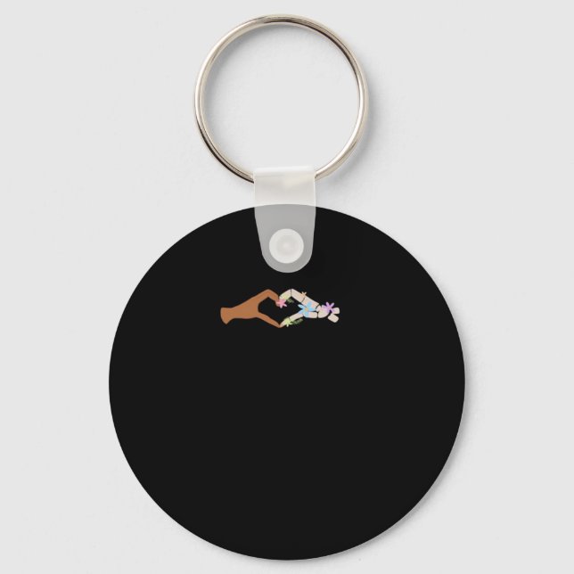 Skeleton Hands Heart Show Basic Key Ring (Front)