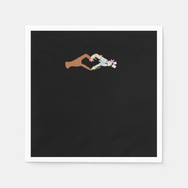 Skeleton Hands Heart Show Basic Napkin (Front)