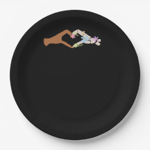 Skeleton Hands Heart Show Basic Paper Plate