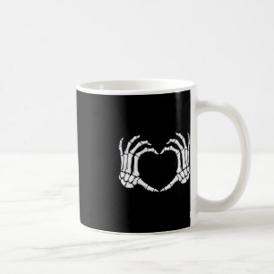 Skeleton Hands Heart Sign Bones Fun Halloween Coffee Mug