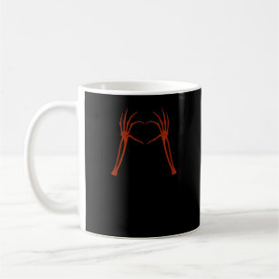 Skeleton Hands Heart Sign Costume Funny Halloween Coffee Mug