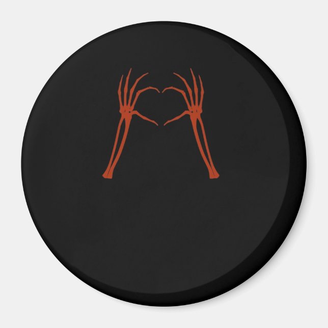 Skeleton Hands Heart Sign Costume Funny Halloween  Magnet (Front)