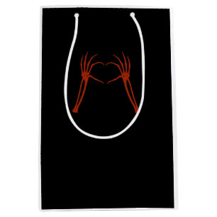 Skeleton Hands Heart Sign Costume Funny Halloween Medium Gift Bag