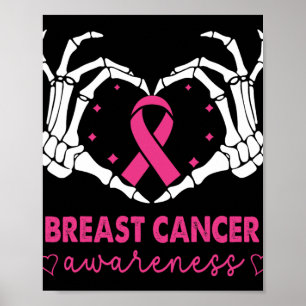 Skeleton Hands Heart Sign Halloween Breast Cancer