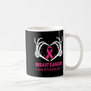 Skeleton Hands Heart Sign Halloween Breast Cancer Coffee Mug