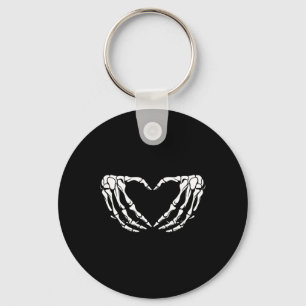 Skeleton Hands Heart Sign Halloween Costume Women Key Ring