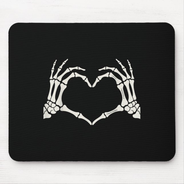 Skeleton Hands Heart Sign Halloween  Mouse Pad (Front)