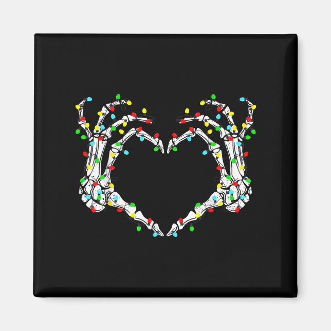 Skeleton Hands Heart Sign Light Christmas Costume  Magnet (Front)
