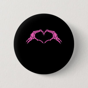 Skeleton Hands Heart Sign Retro Halloween 6 Cm Round Badge