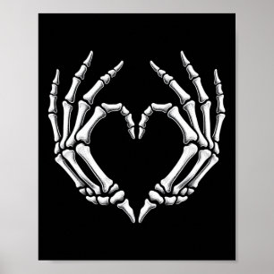 Skeleton Hands Heart Sign Retro Halloween Costume 