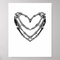 Skeleton Hands Heart Sign Retro Halloween Costume 