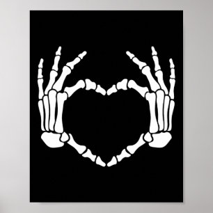 Skeleton Hands Heart Sign Retro Halloween Costume