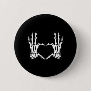 Skeleton Hands Heart Sign Retro Halloween Costume  6 Cm Round Badge