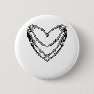 Skeleton Hands Heart Sign Retro Halloween Costume  6 Cm Round Badge