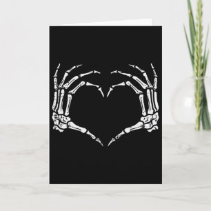 Skeleton Hands Heart Sign Retro Halloween Costume  Card