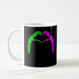Skeleton Hands Heart Sign Retro Halloween Costume Coffee Mug