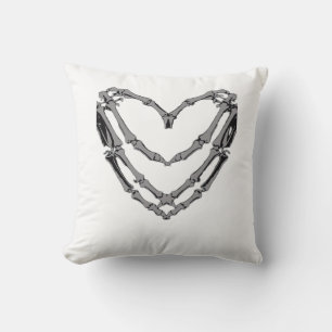 Skeleton Hands Heart Sign Retro Halloween Costume Cushion
