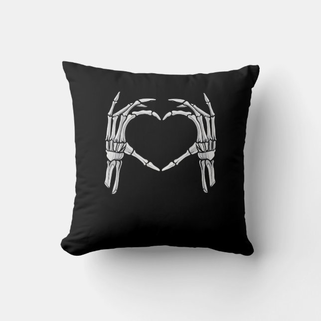 Skeleton Hands Heart Sign Retro Halloween Costume  Cushion (Front)