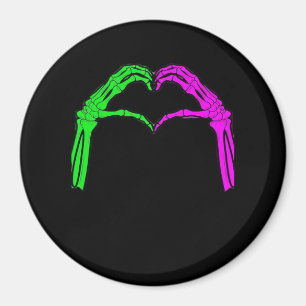 Skeleton Hands Heart Sign Retro Halloween Costume Magnet