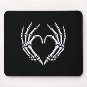 Skeleton Hands Heart Sign Retro Halloween Costume Mouse Pad
