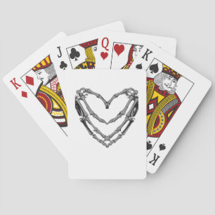 Skeleton Hands Heart Sign Retro Halloween Costume  Playing Cards