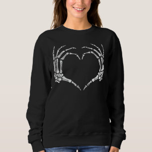 Skeleton Hands Heart Sign Retro Halloween Costume  Sweatshirt