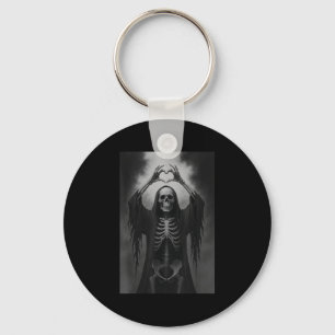 Skeleton Hands Heart Sign Scary Face Funny Hallowe Key Ring