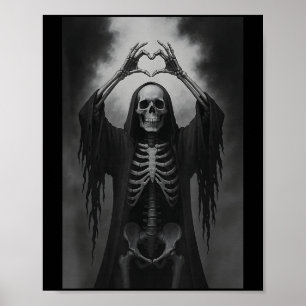 Skeleton Hands Heart Sign Y Face Funny Halloween C