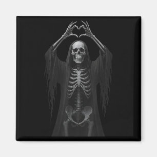 Skeleton Hands Heart Sign Y Face Funny Halloween C Magnet