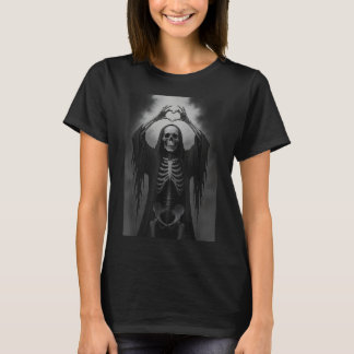 Skeleton Hands Heart Sign Y Face Funny Halloween C T-Shirt