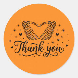 Skeleton Hands Heart Thank You Halloween Sticker