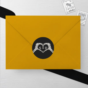 Skeleton Hands Heart Wedding Classic Round Sticker