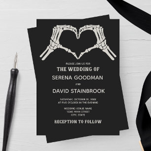 Skeleton Hands Heart Wedding Invitation