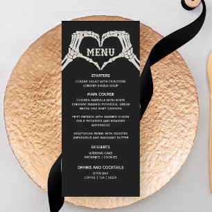 Skeleton Hands Heart Wedding Menu