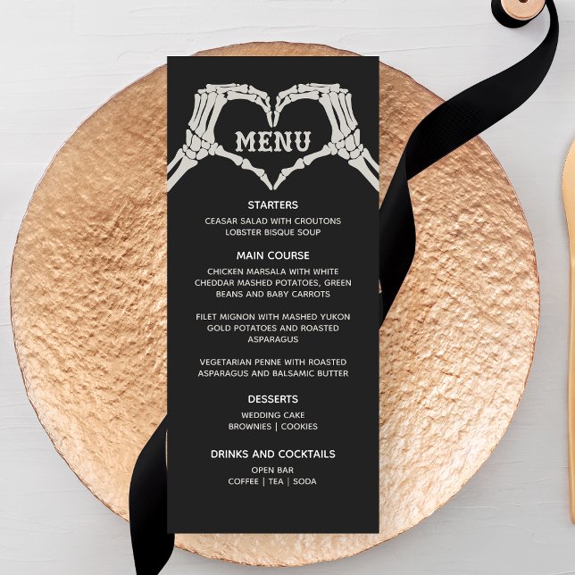 Skeleton Hands Heart Wedding Menu (Creator Uploaded)