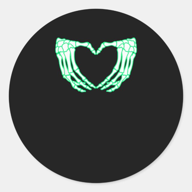 Skeleton Hands, Heart, Xray Halloween Costume Classic Round Sticker (Front)