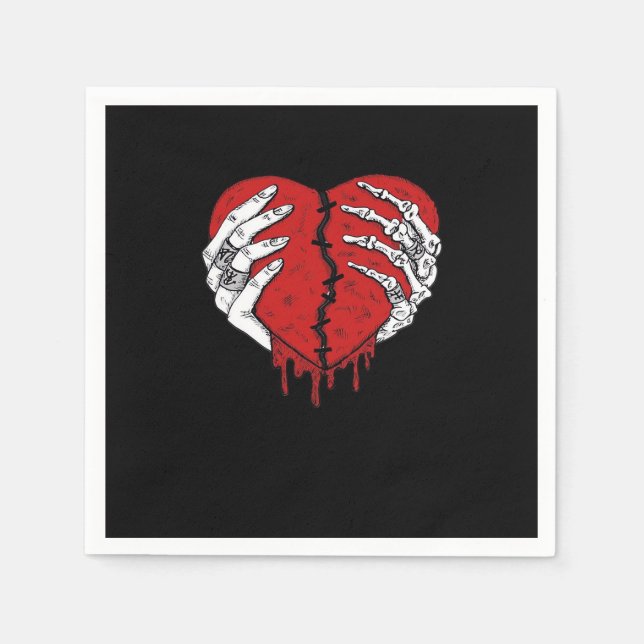 Skeleton Hands Hearts Classic Trending Napkin (Front)