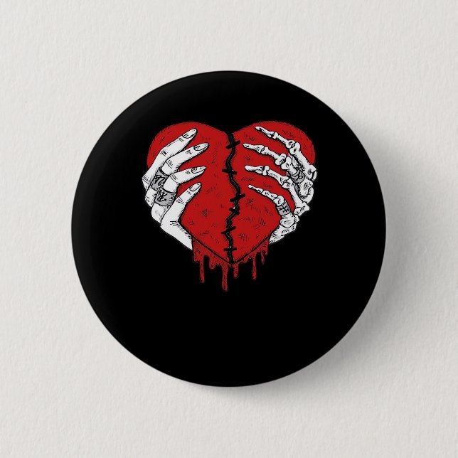 Skeleton Hands Hearts Classic Trending Style 6 Cm Round Badge (Front)